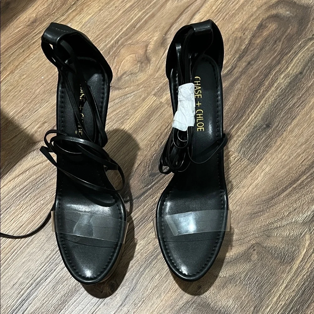 Chase + Chloe Black Strappy Heels NWOT
